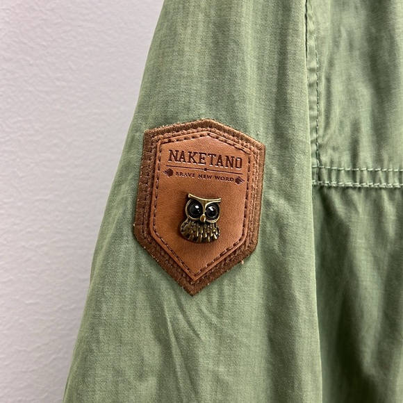 Naketano Brave New World Jacket Green Hooded Utility Parka Womens Size Large - Picture 3 of 14